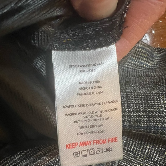 Jason Wu Dark Academia Metallic High Waisted Pleated Pants Size 10 Plaid - Picture 7 of 11